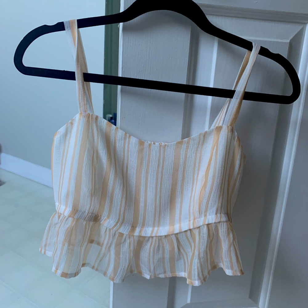 Gold and white very cropped shirt!